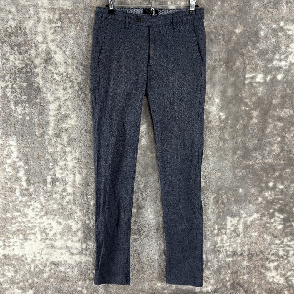 Ted Baker‎ Size 28R Stretch Flat Front Casual Pants Gray Button Zip Straight Leg